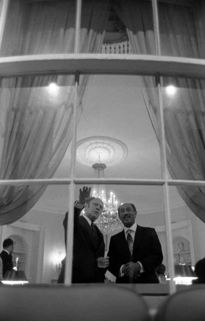 Photograph Of President Gerald R Ford And President Anwar Al Sadat Of