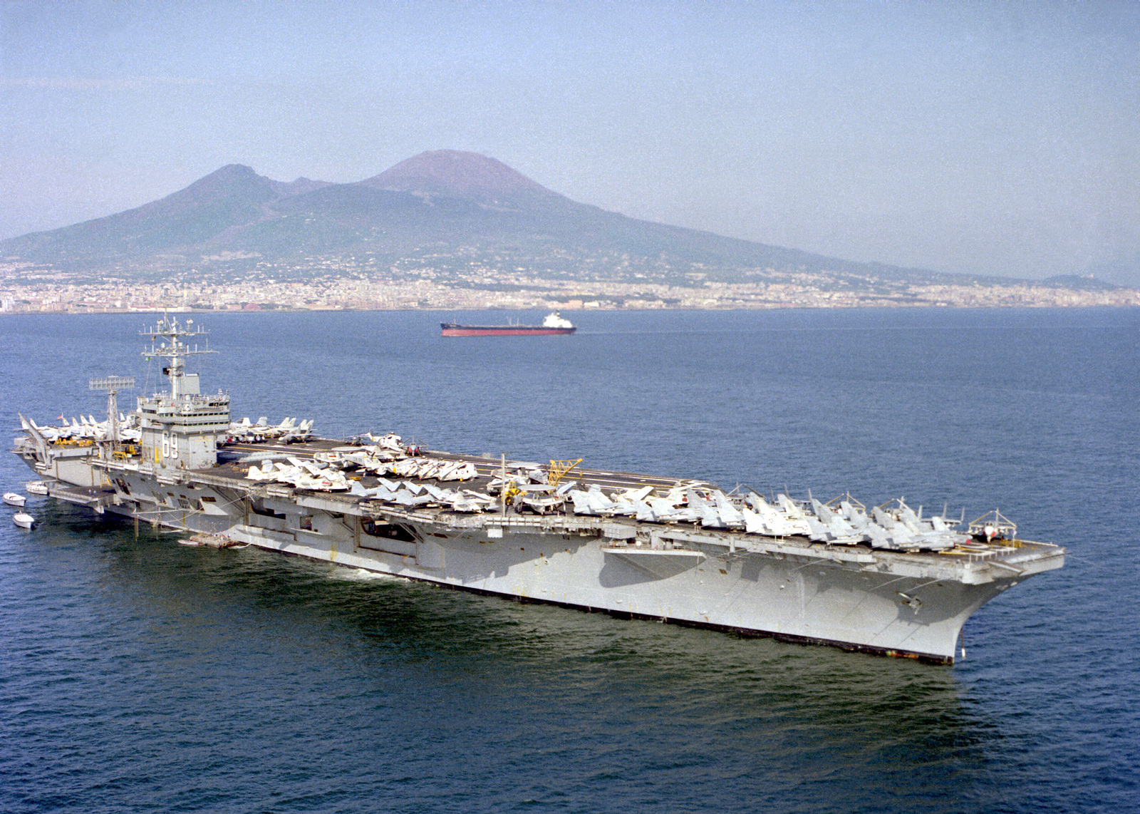 An Elevated Starboard Bow View Of The Nuclear Powered Aircraft Carrier