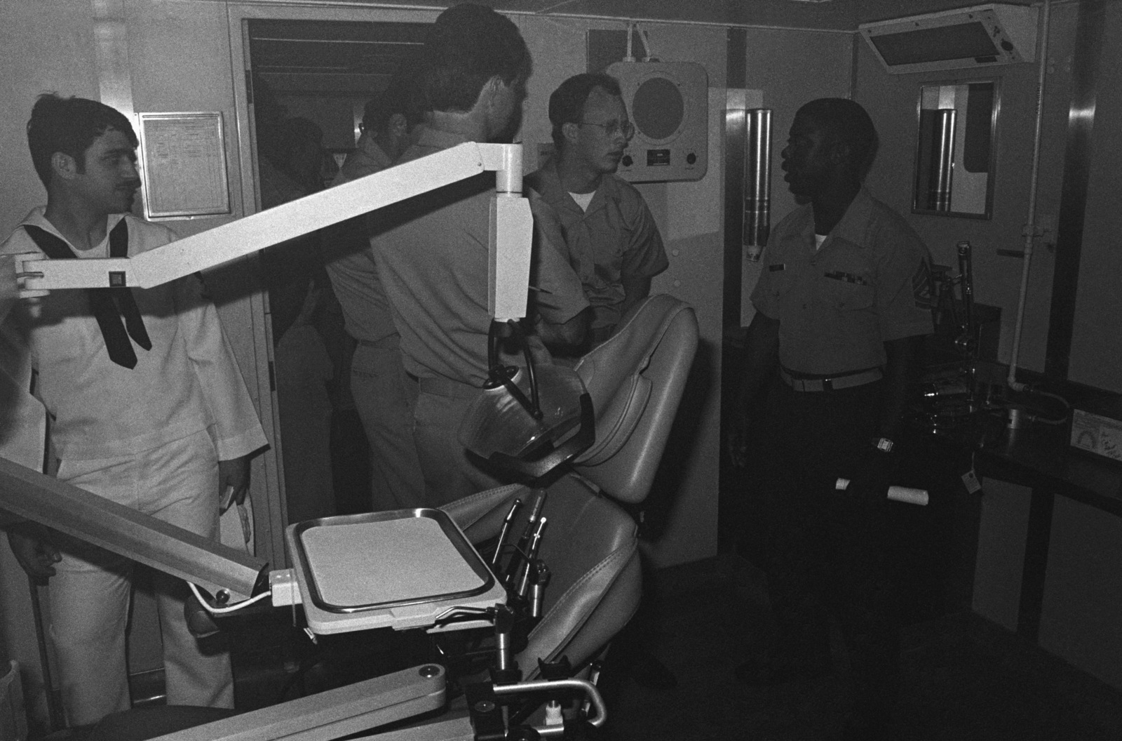 GUNNERY Sergeant GYSGT Ford Guides Medical Officers On A Ship S Tour