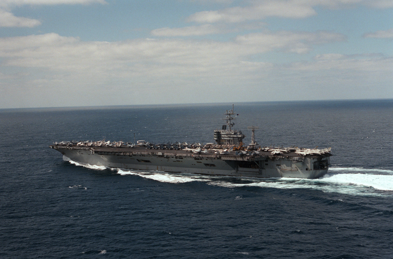 A Port Quarter View Of The Nuclear Powered Aircraft Carrier Uss Dwight