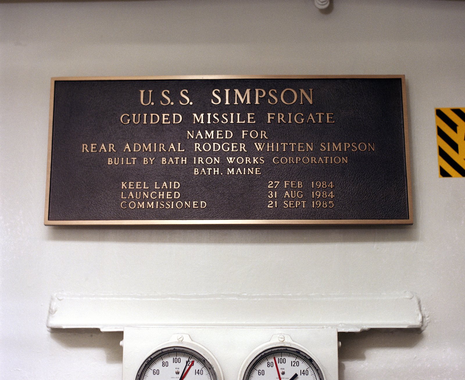 A Close Up View Of The Ship S Plaque For The Guided Missile Frigate