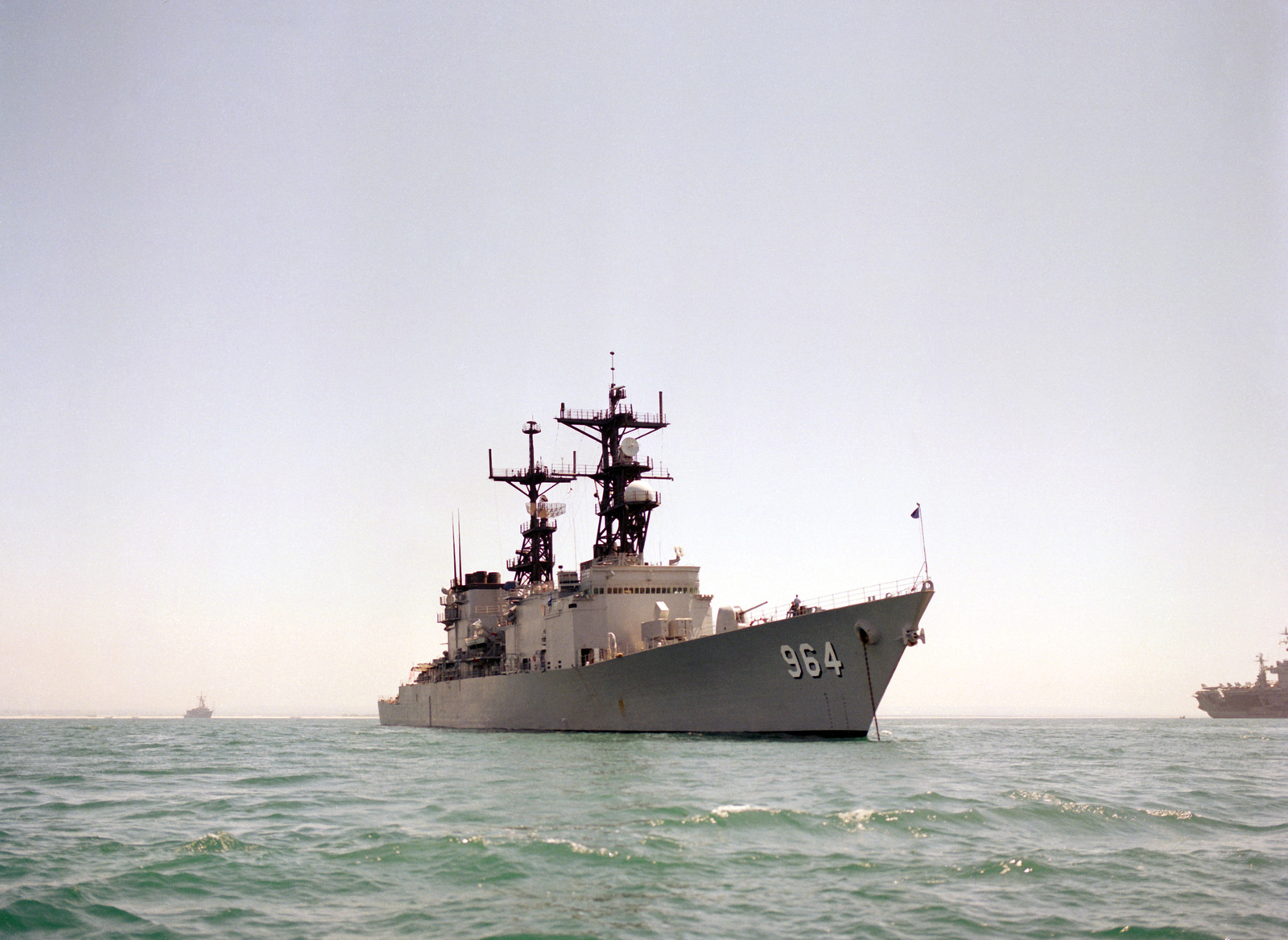 A Starboard Bow View Of The Destroyer USS PAUL F FOSTER DD 964