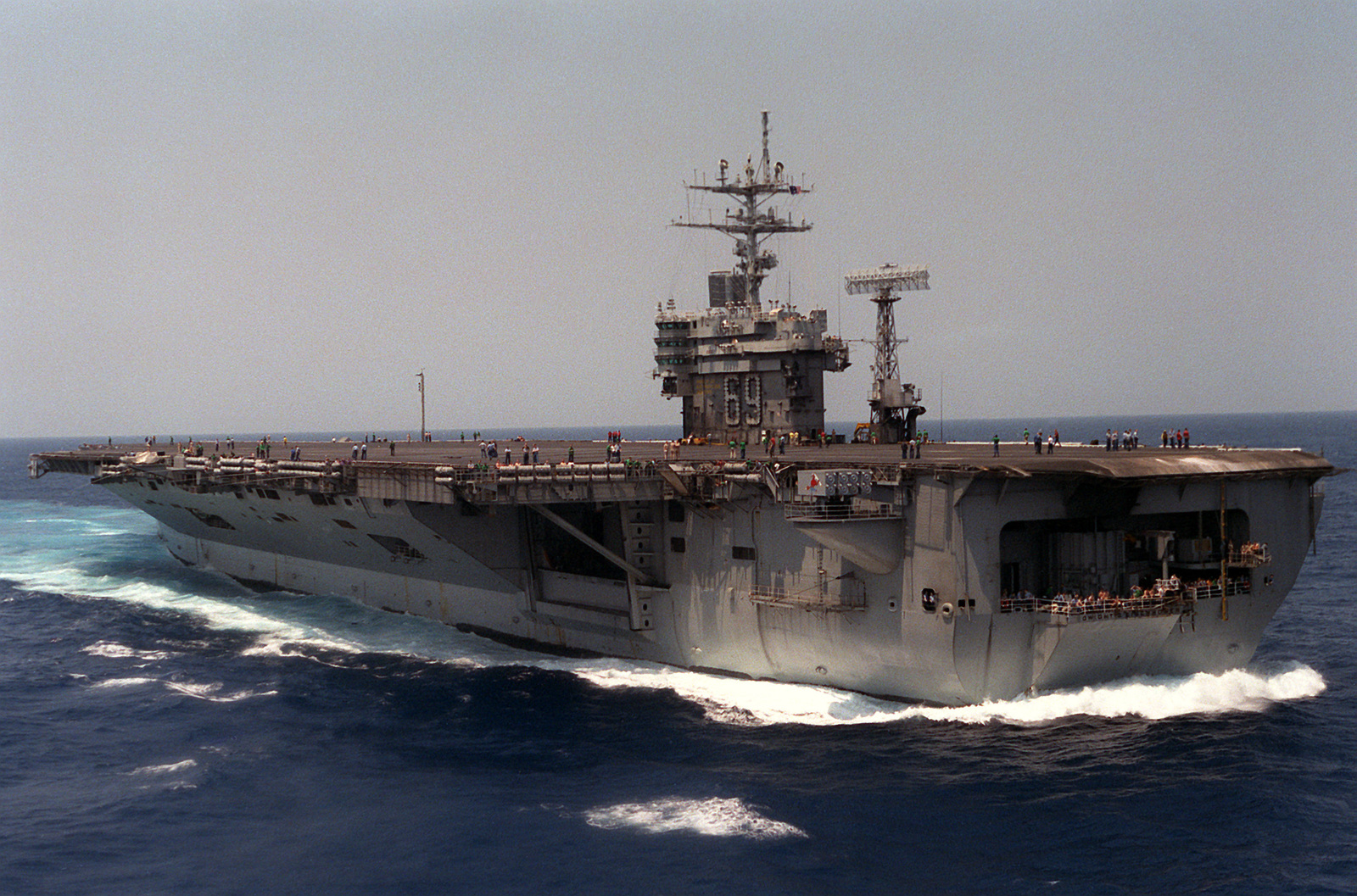 A Port Quarter View Of The Nuclear Powered Aircraft Carrier Uss Dwight