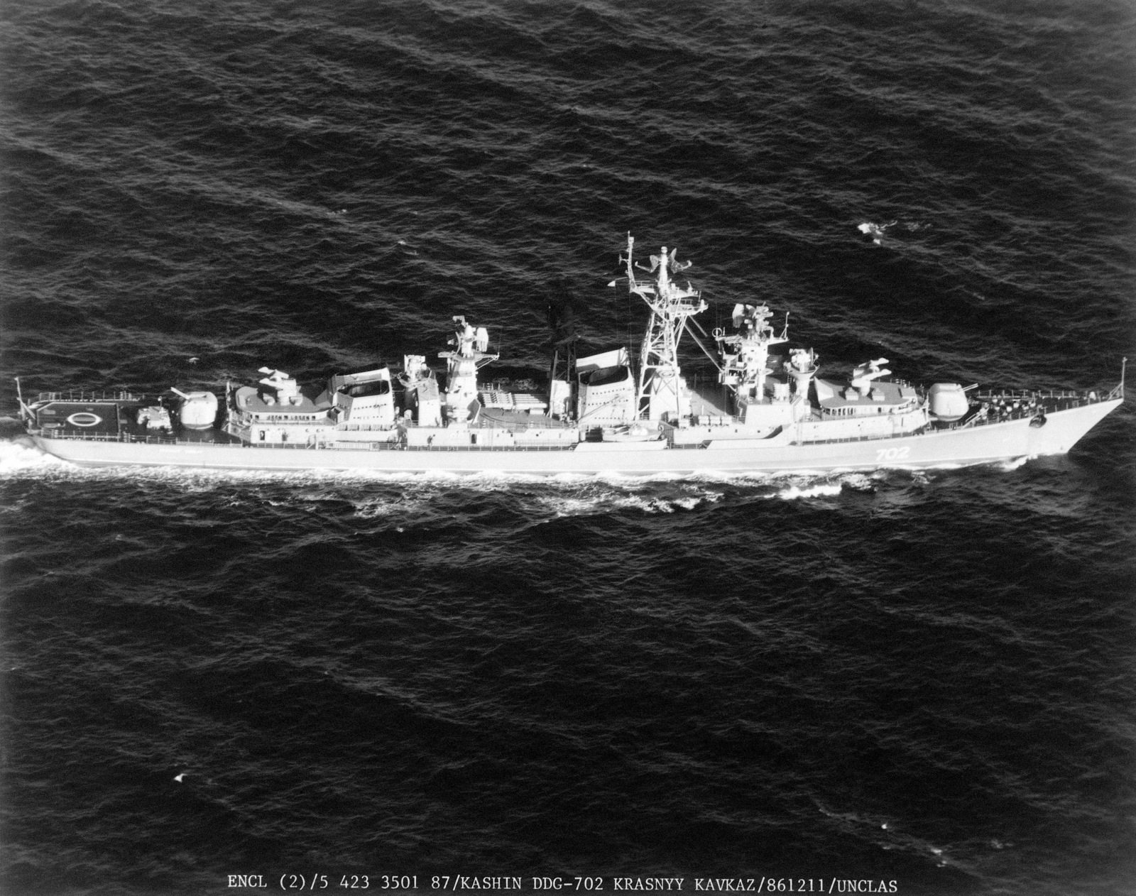 An Aerial Starboard Beam View Of The Soviet Kashin Class Guided Missile