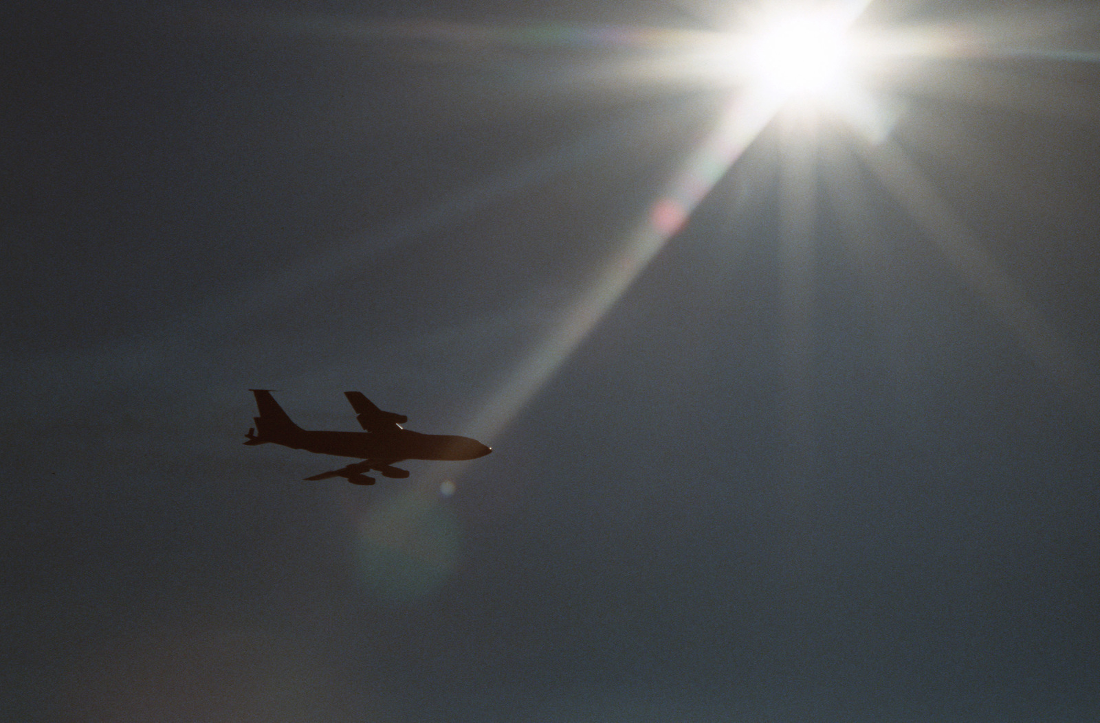 An Air To Air Right Underside View Of A KC 135 Stratotanker Aircraft Of