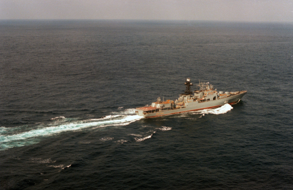 An Aerial Starboard Quarter View Of The Soviet Udaloy Class Guided