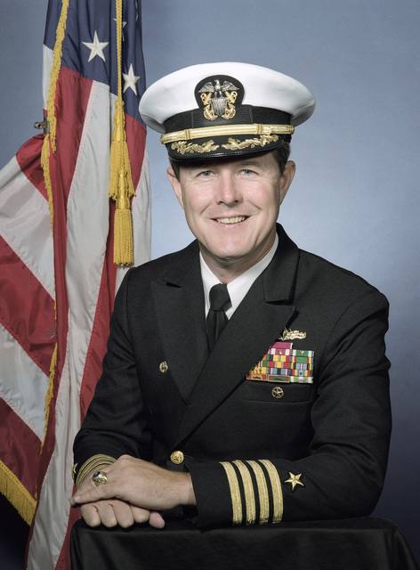 Portrait US Navy USN Captain CAPT Thomas E Blount Jr Covered