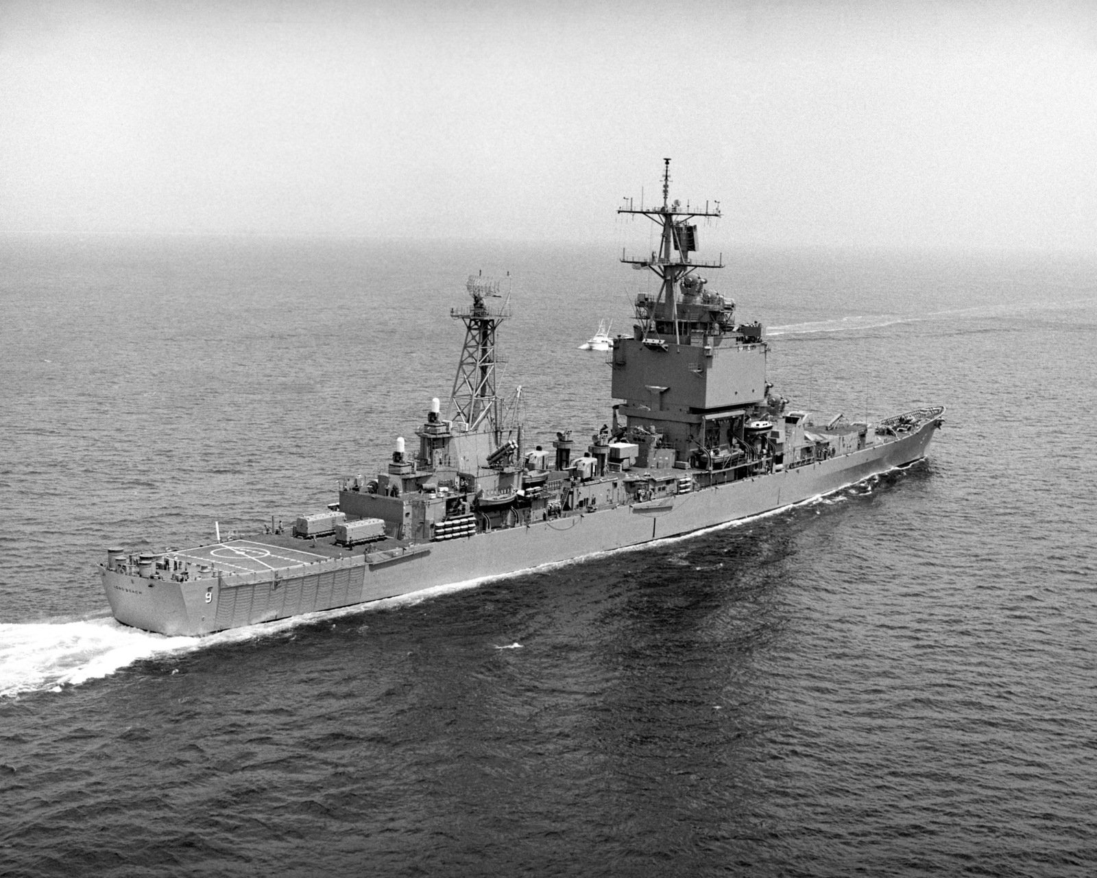 Aerial Starboard Stern View Of The First Nuclear Powered Cruiser And