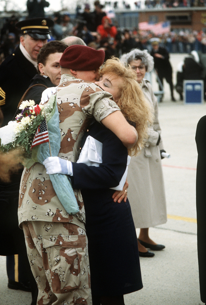 A Former Prisoner Of War Is Reunited With His Wife Following His Return