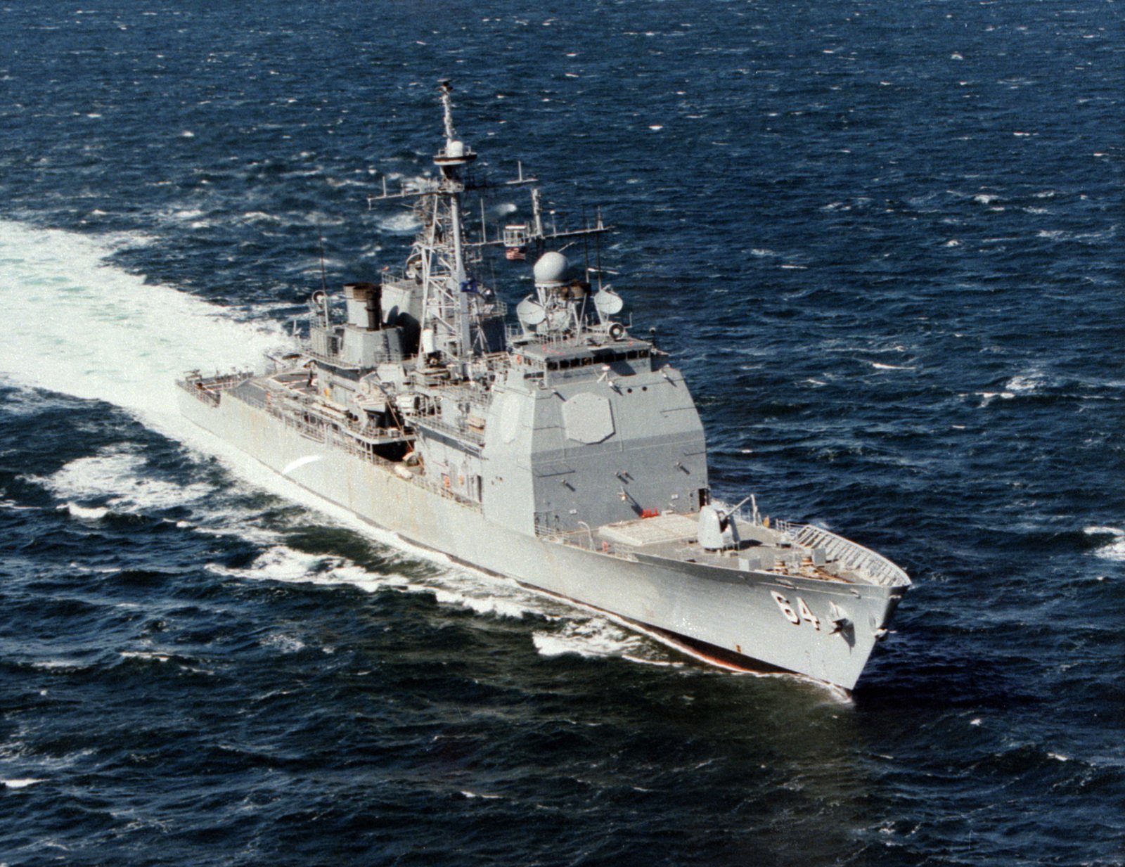 A Starboard Bow View Of The Guided Missile Cruiser Uss Gettysburg Cg