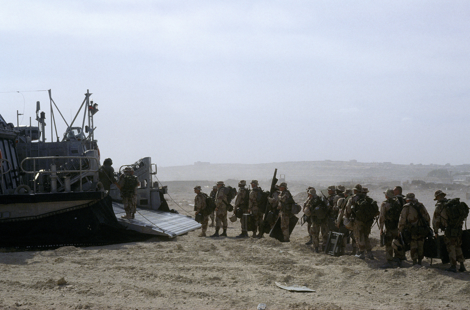 A Us Navy Air Cushioned Landing Craft Lcac From The Uss Portland