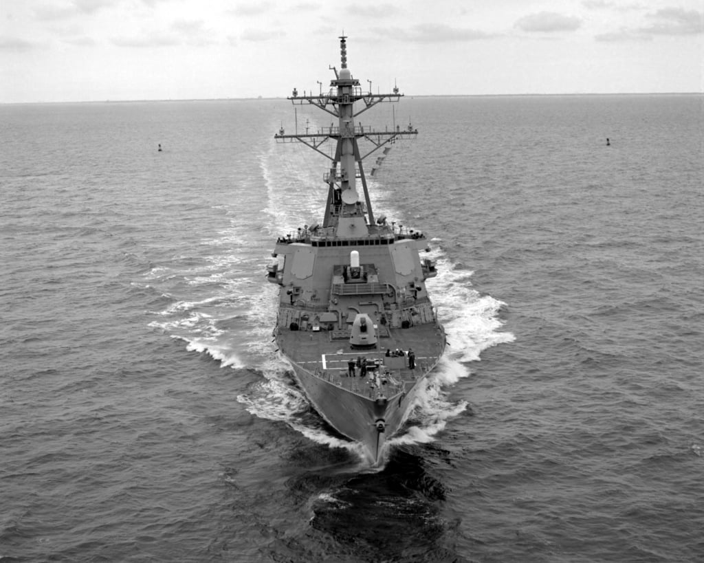 A Bow On View Of The Guided Missile Destroyer Uss Arleigh Burke Ddg