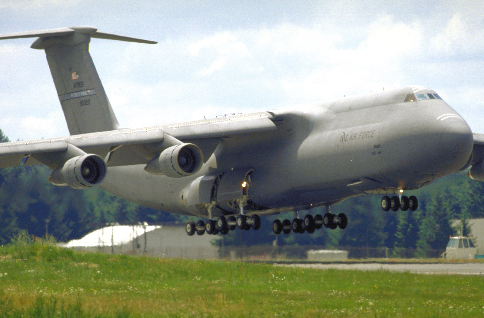 A C Galaxy Touches Down On The Flight Line At Mcchord Afb Wash As