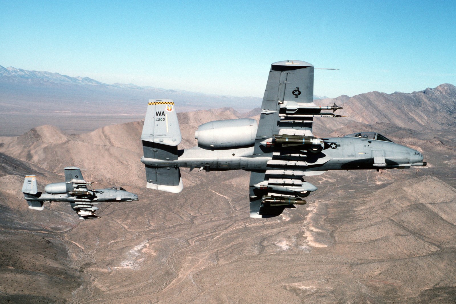 An Air To Air Right Underside View Of A Two Ship Formation Of Usaf A