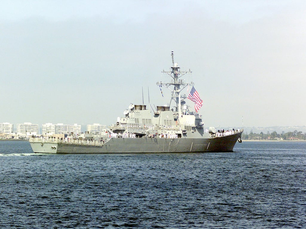 Quarter Starboard View Of The Us Navy Usn Arleigh Burke Class Flight