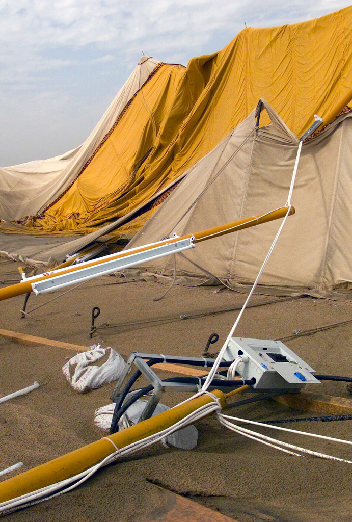 Us Marine Corps Usmc Tents Damaged By Intense Winds At Camp Coyote