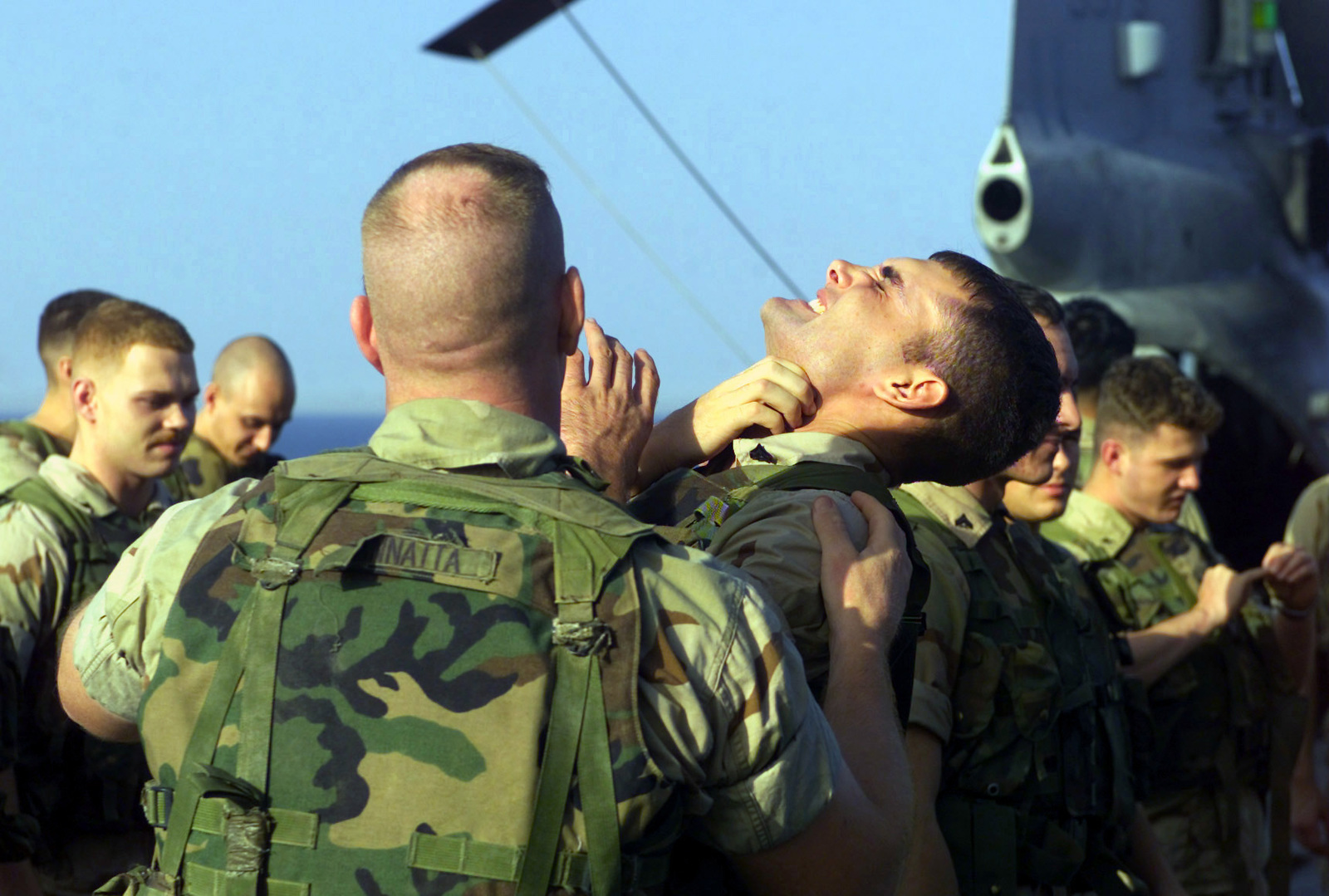 US Marine Corps USMC SGT Tracy D Vannatta Foreground Squad Leader