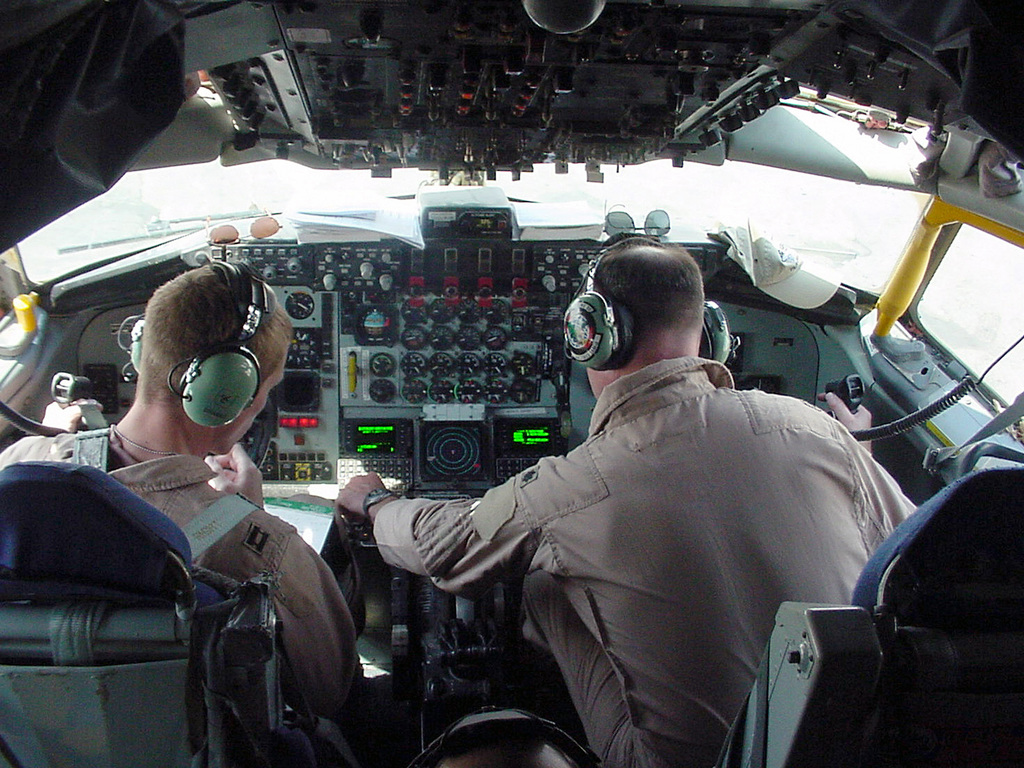 On The Flightdeck Of A US Air Force USAF KC 135R Stratotanker USAF