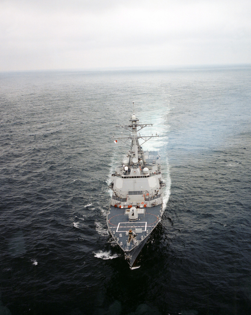 Aerial Oblique Bow On View Of The Us Navy Usn Arleigh Burke Class