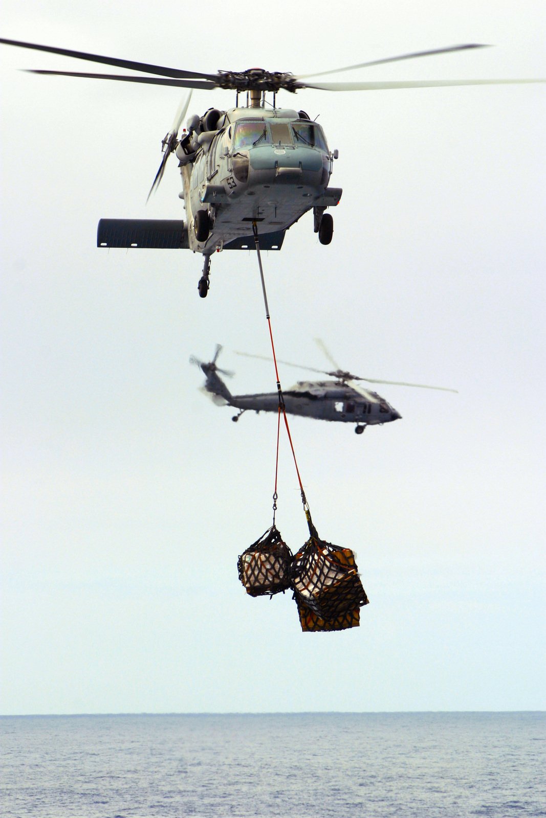 Two Us Navy Mh S Seahawk Helicopters From Helicopter Sea Combat