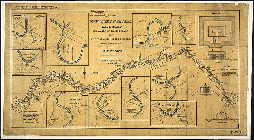 Map Of The Kentucky Central Rail Road And Valley Of Licking