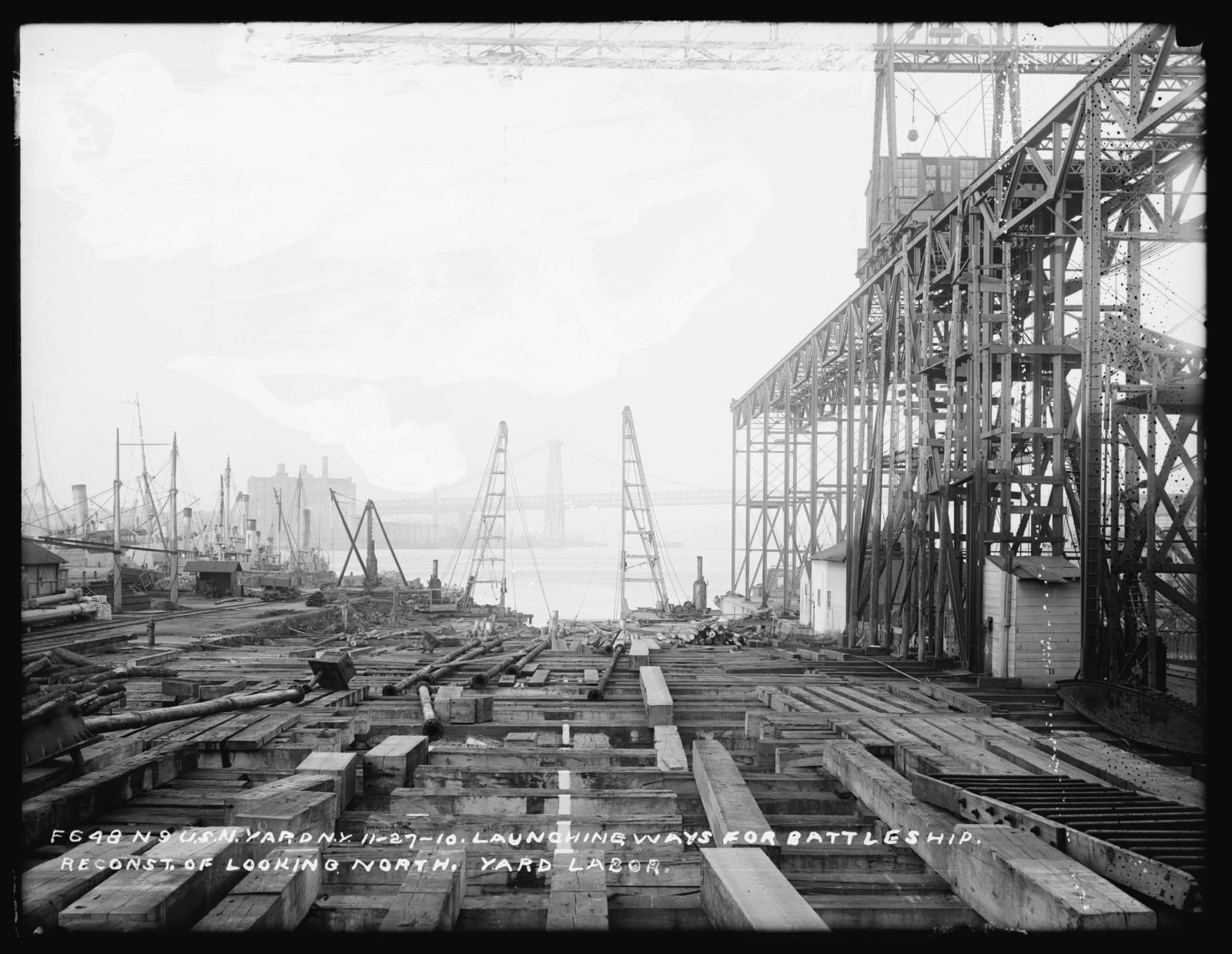 Reconstruction Of Launching Ways For Battle Ship, Looking North, Yard 