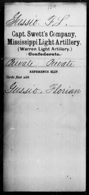 Gussio, F L - Age: [Blank], Year: [BLANK] - Mississippi Capt. Stanford ...