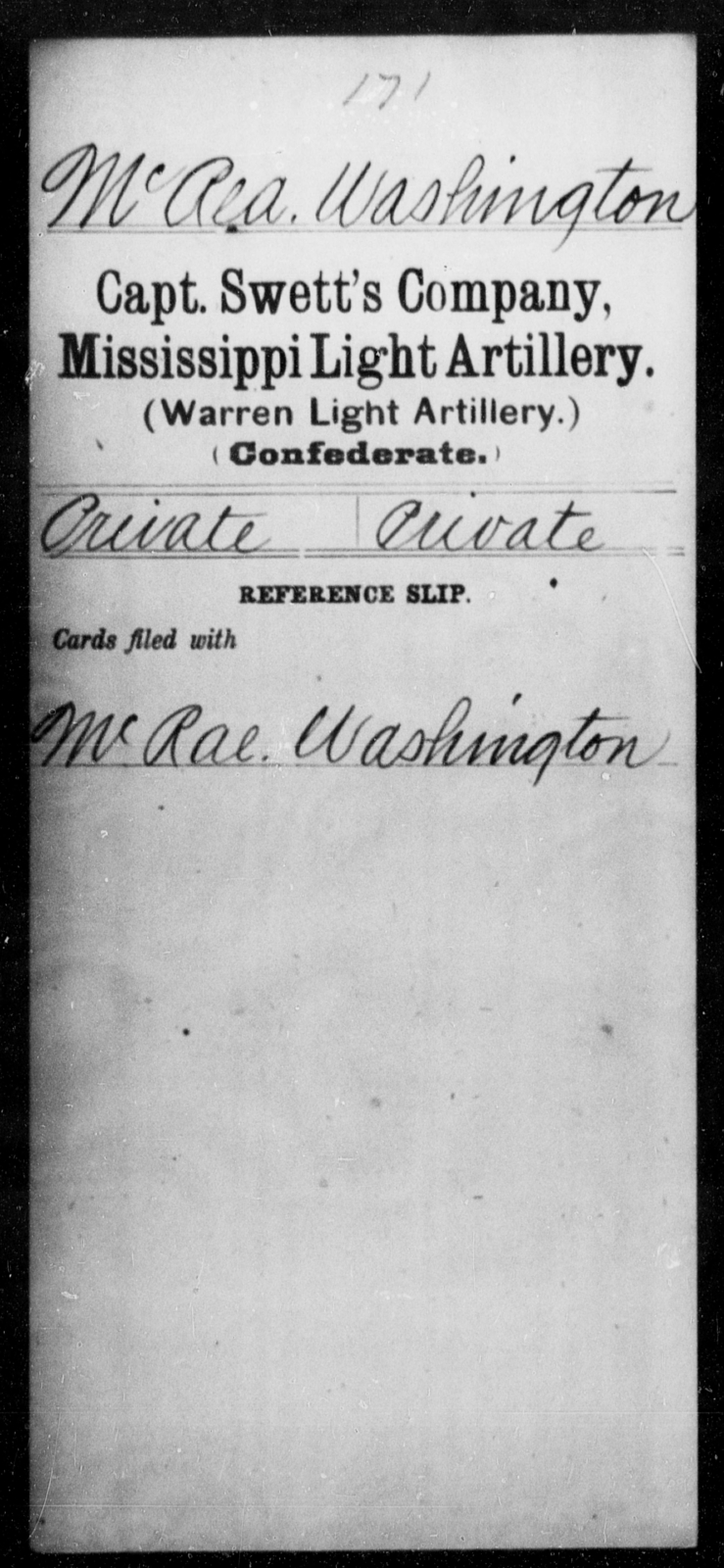 McRea, Washington - Age: [Blank], Year: [BLANK] - Mississippi Capt ...