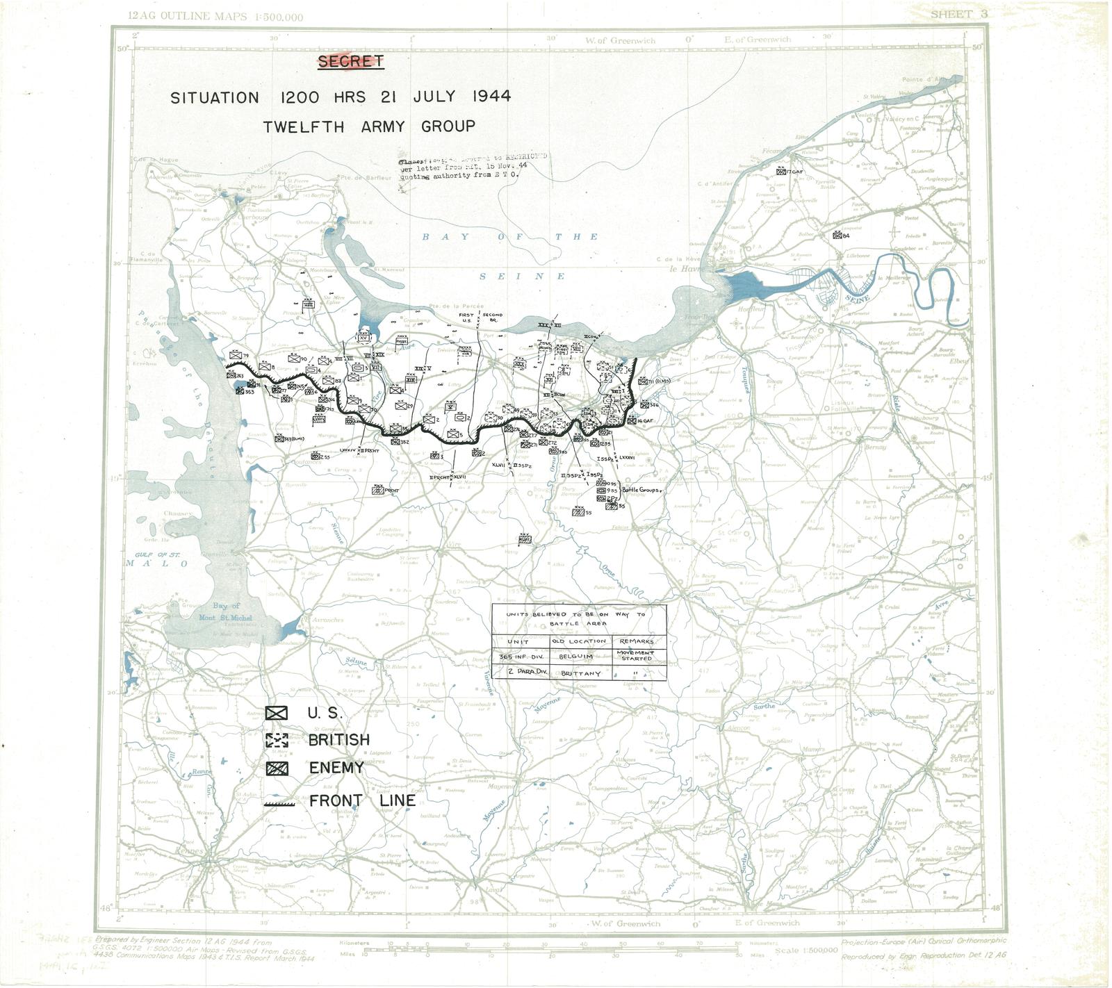 Situation Map for 2400 Hrs 21 July 1944 - NARA & DVIDS Public Domain