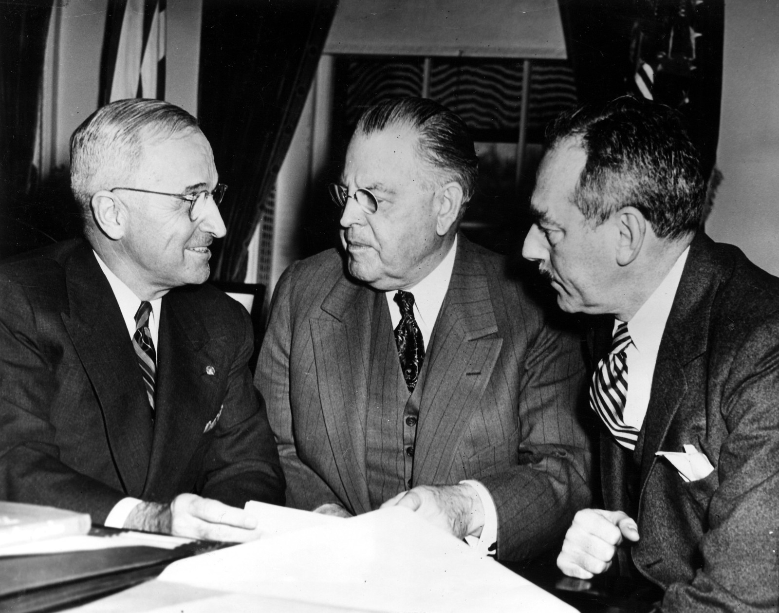 President Harry S Truman Meets With Dean Acheson And Warren Austin Nara Dvids Public Domain Archive Public Domain Search