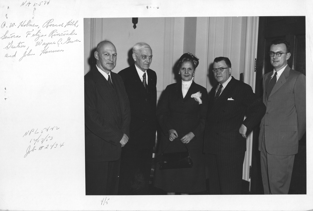 Photograph of Oliver W. Holmes, Roscoe Hill, Senora Feliza Rinconde ...