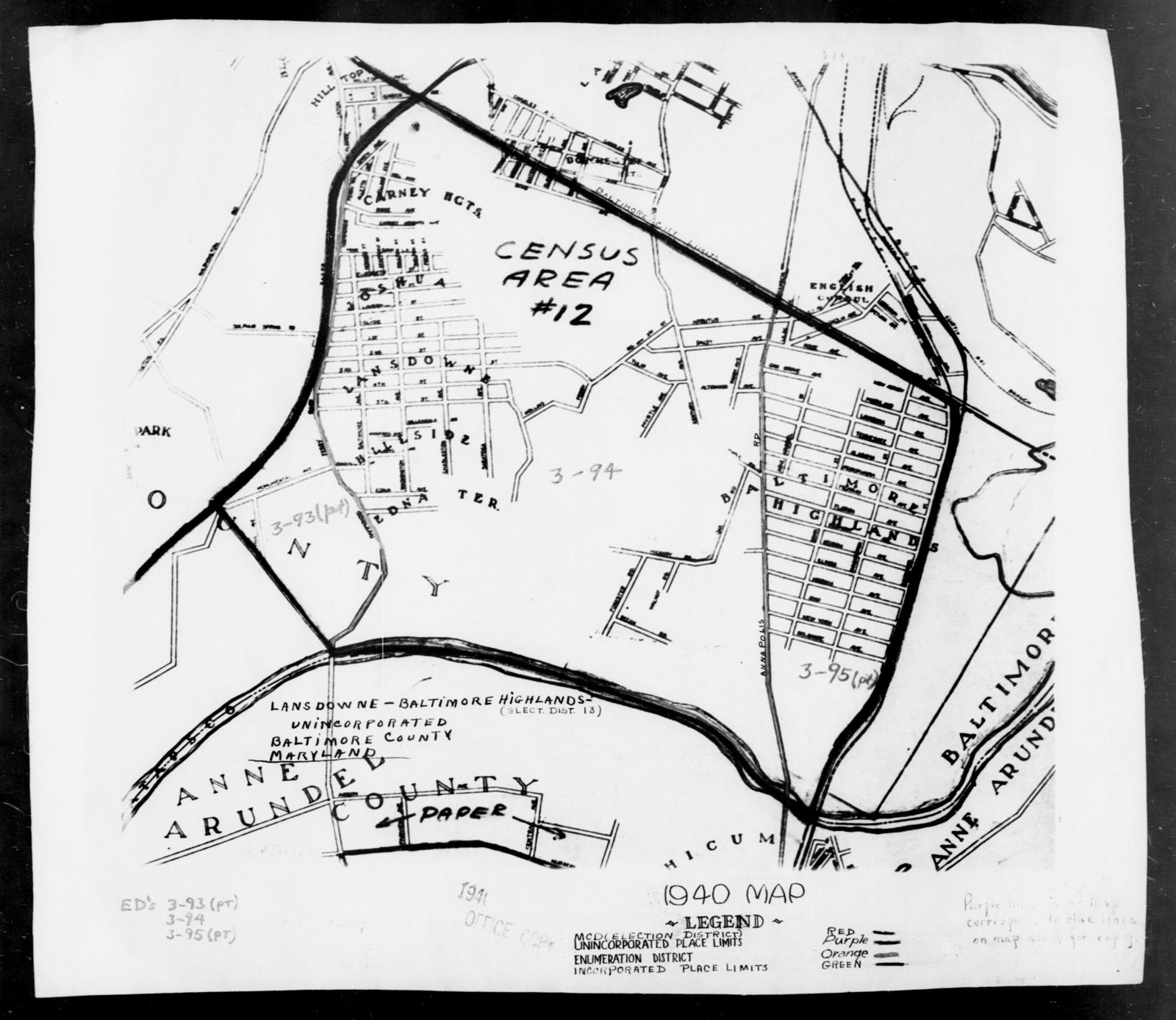 1940 Census Enumeration District Maps - Maryland - Baltimore County ...