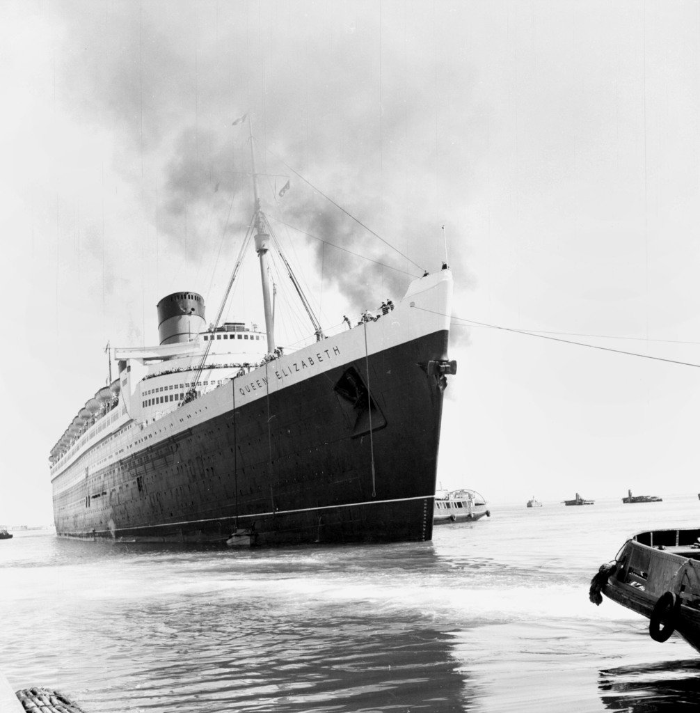 [Cherbourg Ship Launching], Marshall plan, post-war reconstruction of ...