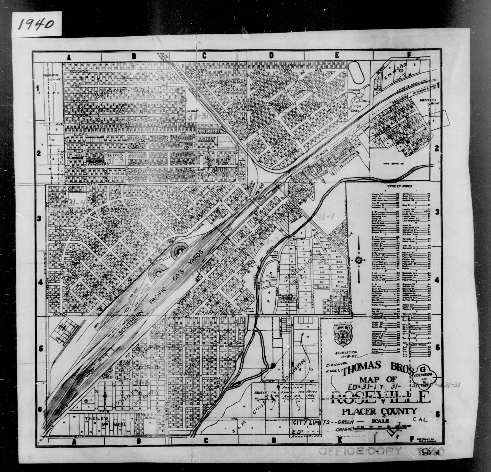 1940 Census Enumeration District Maps - California - Placer County ...