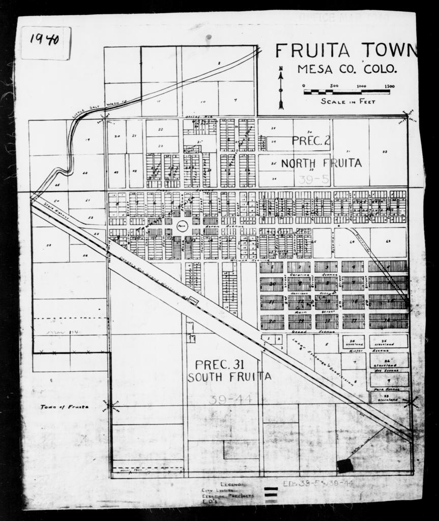 1940 Census Enumeration District Maps Colorado Mesa County Fruita