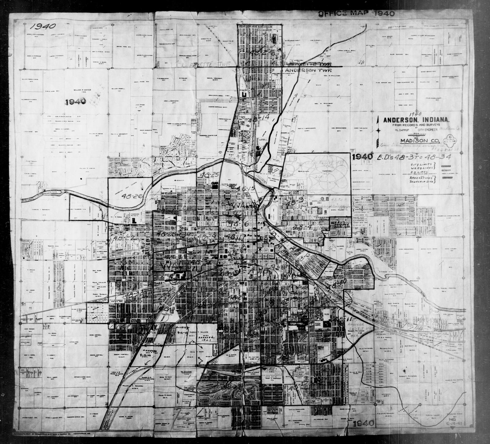 1940 Census Enumeration District Maps - Indiana - Madison County ...