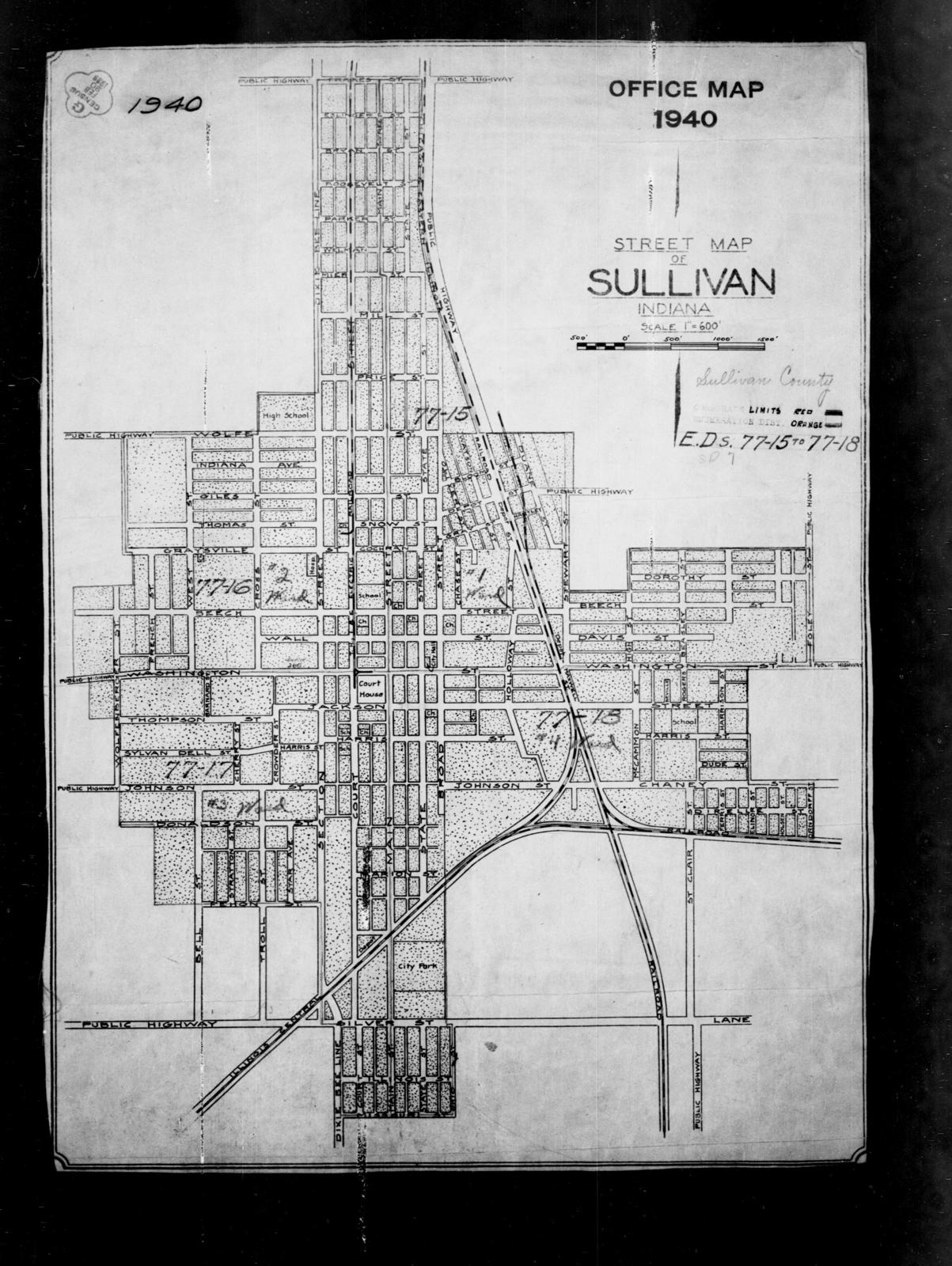 1940 Census Enumeration District Maps Indiana Sullivan County