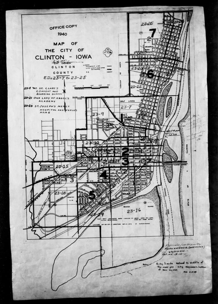 1940 Census Enumeration District Maps - Iowa - Clinton County - Clinton ...