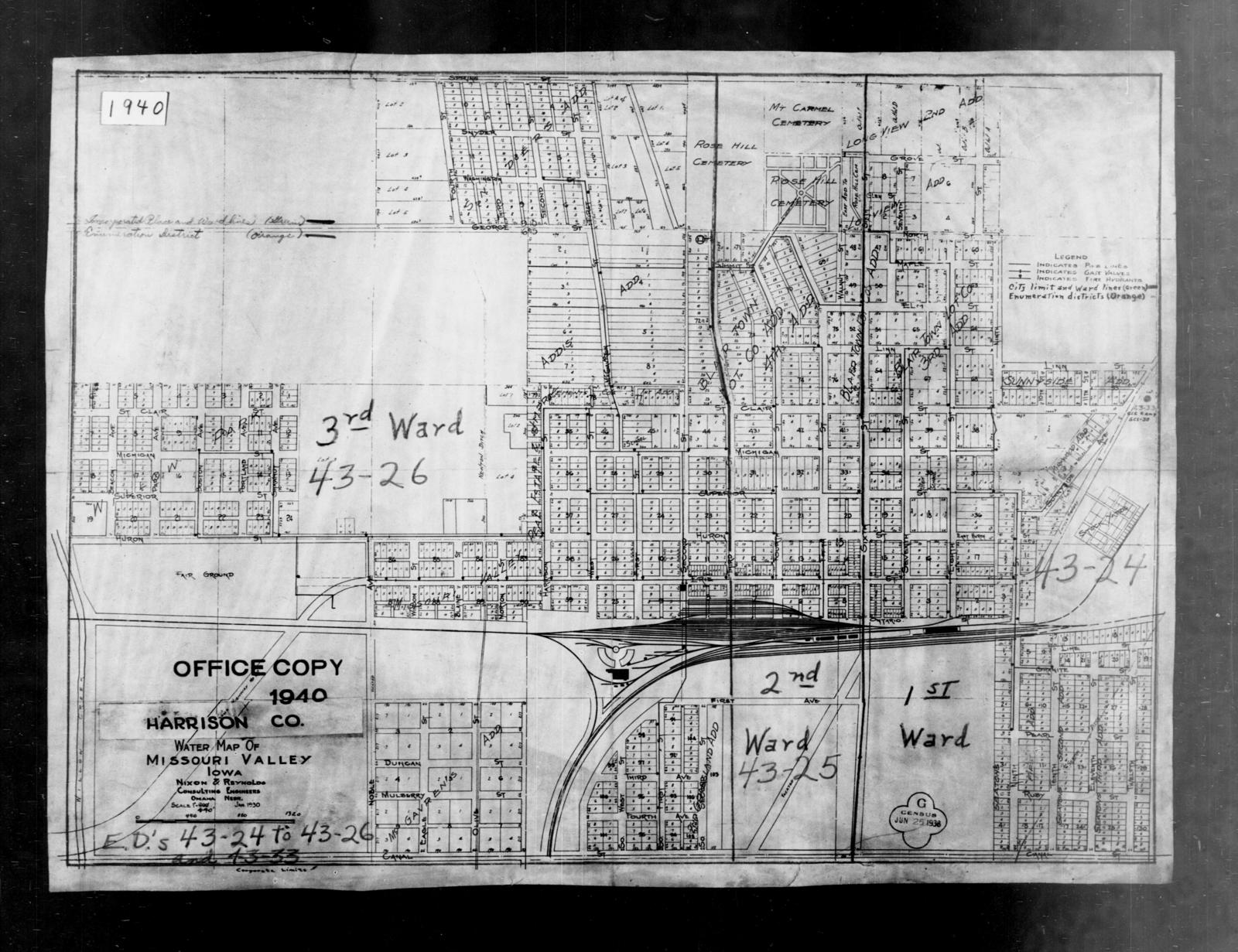 1940 Census Enumeration District Maps Iowa Harrison County