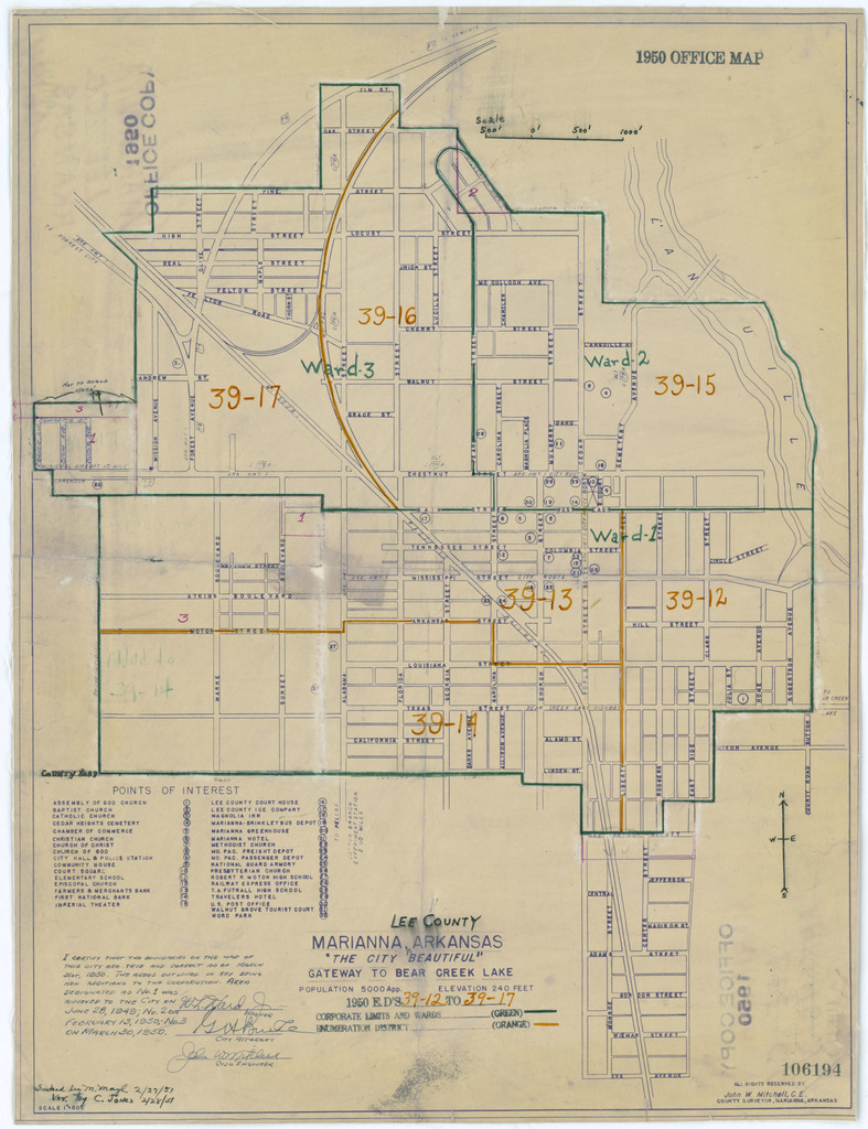 1950 Census Enumeration District Maps - Arkansas - Lee County - Marianna -  ED AR 39-12 to 17 - NARA & DVIDS Public Domain Archive Public Domain Search