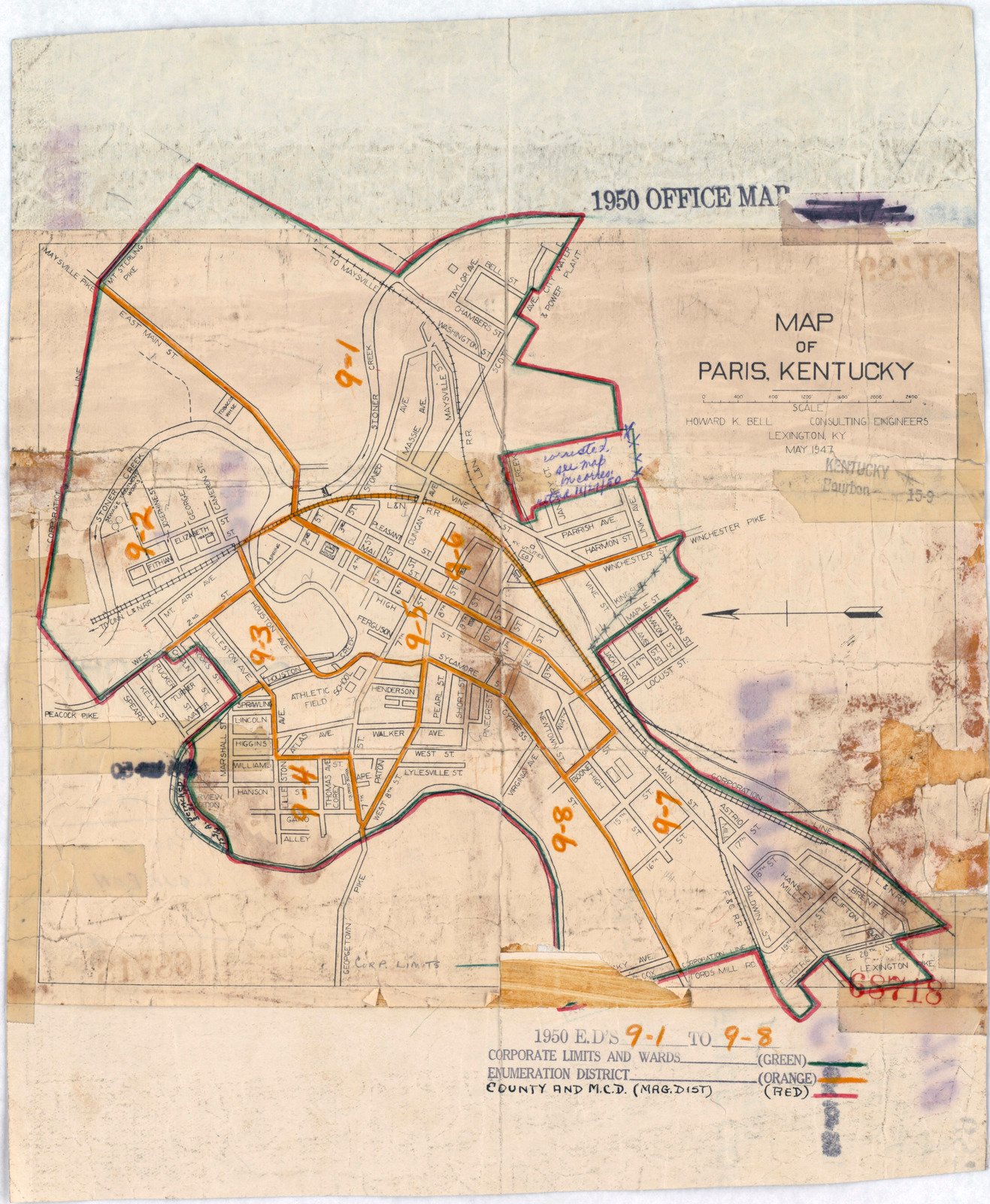 1950 Census Enumeration District Maps Kentucky Ky Bourbon County Paris Ed 9 1 To 8 U S National Archives Public Domain Image