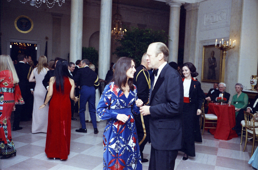 American President Gerald Ford dances with Queen Elizabeth