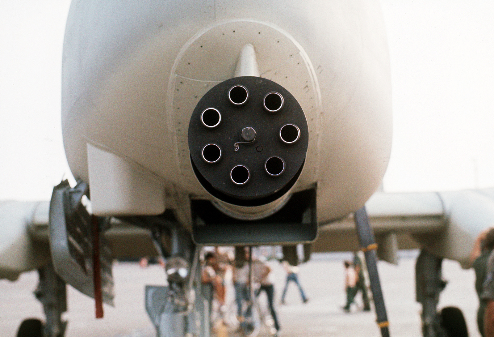 A Front View Of The General Electric Gau 8a Avenger 30mm Seven Barrel Cannon Mounted In