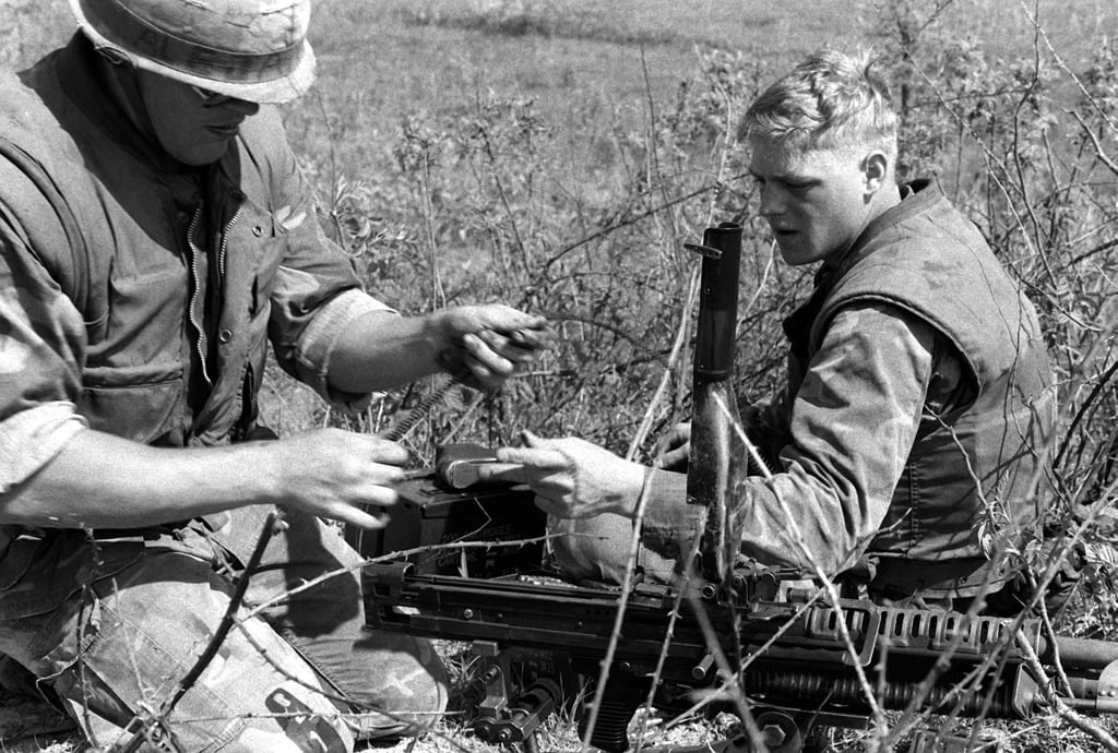 Two Marines from Headquarters and Service Battalion, The Basic School ...