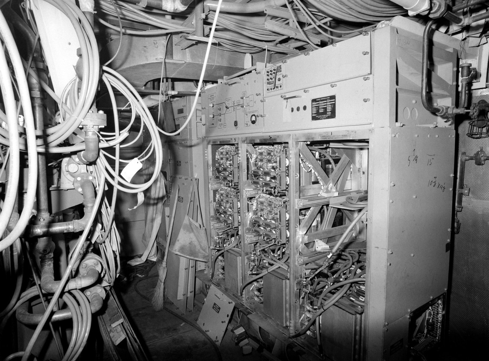 An interior view of the air conditioning machine room on the guided ...