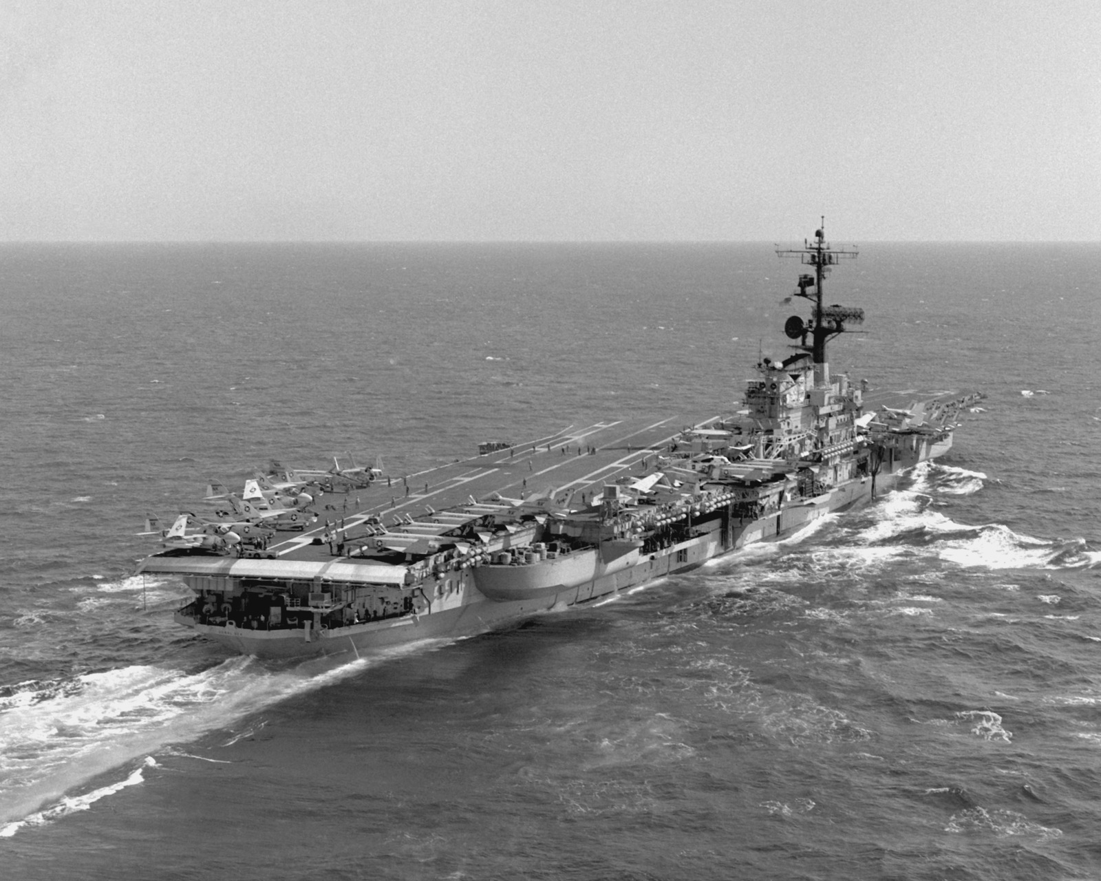 A Starboard Quarter View Of The Aircraft Carrier Uss Coral Sea Cv 43