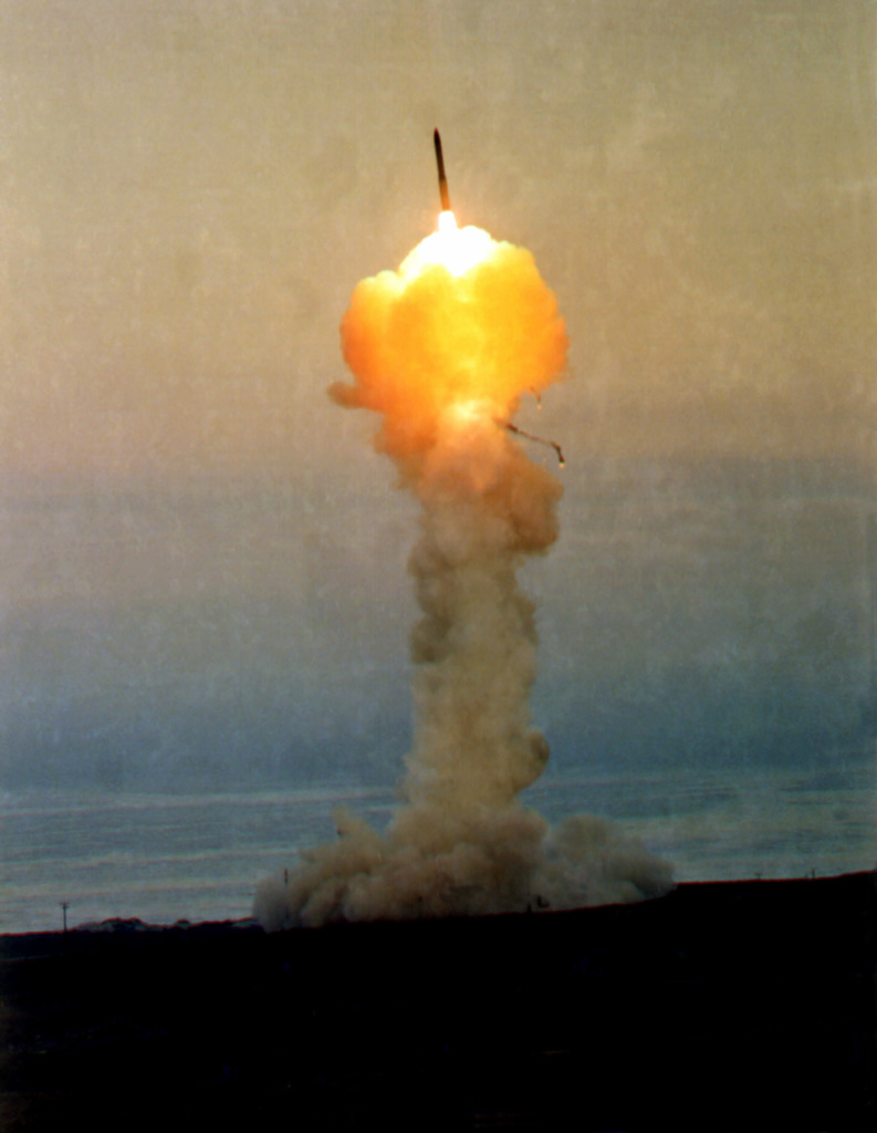 A view of the LGM-30G Minuteman III missile being launched - NARA