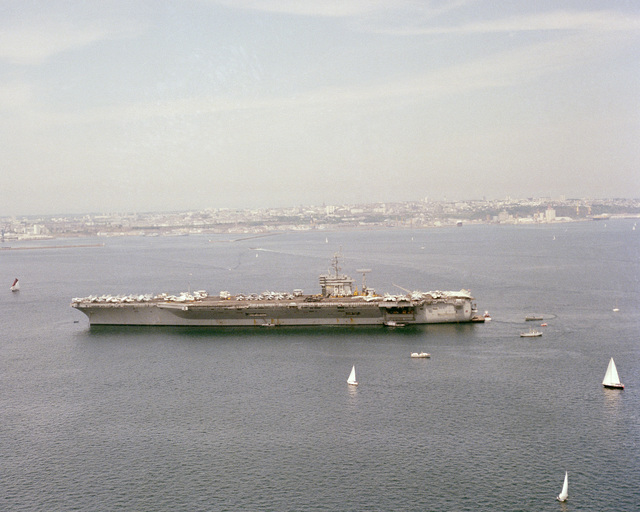 A Port Beam View Of The Nuclear Powered Aircraft Carrier Uss Dwight D Eisenhower Cvn 69