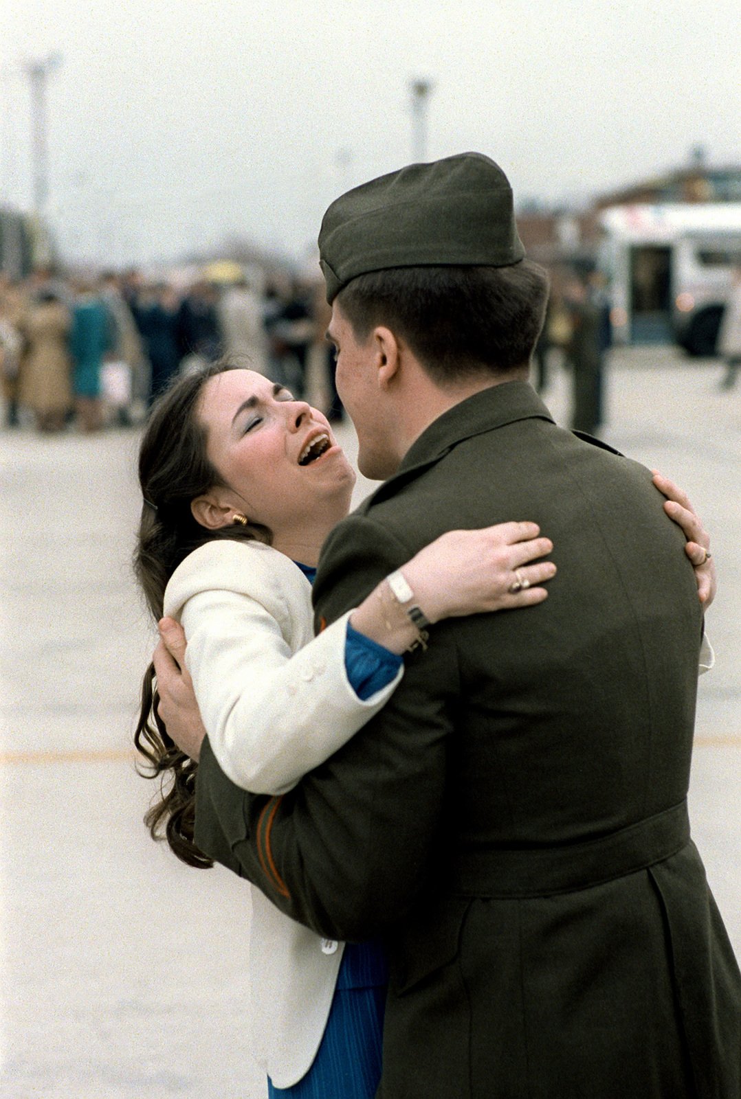 A wife welcomes home her husband, a Marine who was held hostage in Iran ...