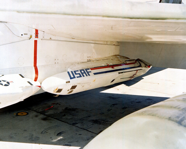 A View Of An AGM-86B Air-launched Cruise Missile Loaded On A B-52G ...